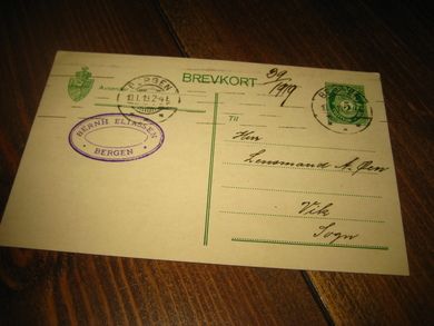 BREV KORT til lensmanden i Vik Sogn 10 1 1919 39 Meget pent