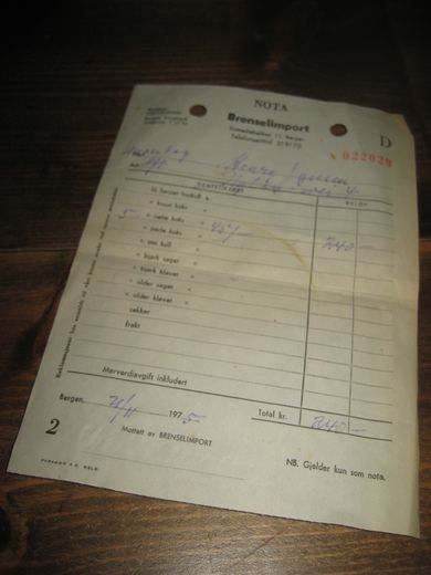 NOTA Brenselimport 1975