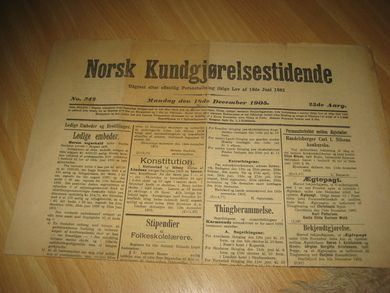 1905 nr 342 Norsk Kundgjørelestidende