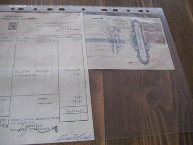Brev fra SUNNMØRE KREDITBANK med veksel til Bangavåg Rederi, Hareid, og påklistra stempelmerke. 1953.  Dette er nr 24