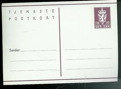 OFF SAK TJENESTE POSTKORT fra 1981