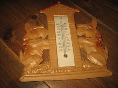 Termometer med dekorasjon 60 tallet