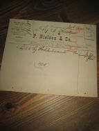 Factura fra F NIELSEN & Co Drammen 30te mai 1899