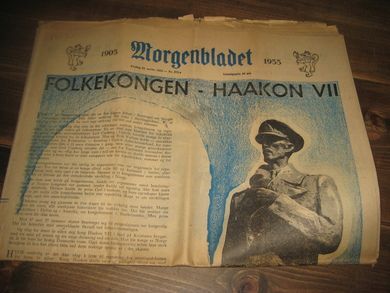 1955 nr 275 A Morgenbladet FOLKEKONGEN - HAAKON VII 1905-1955