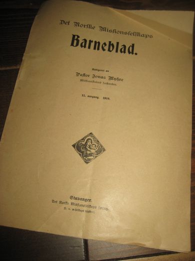 1910, Indholdsfortegnelse, Missionsselskabets Barne blad.
