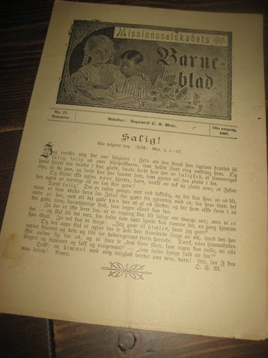 1908 nr 021 Missionsselskabets Barne blad