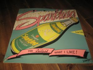 Reklameplakat,  Schweppes Sparkling, Grape Soda,  80 tallet. 
