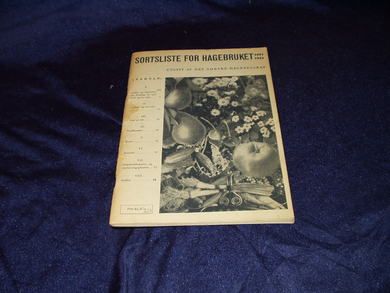 1951 SORTSLISTE FOR HAGEBRUKET
