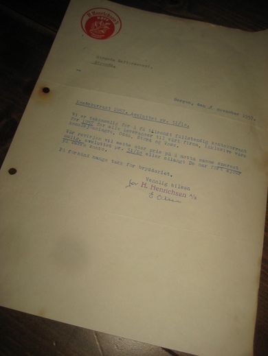 H HENRICHSEN KØFF BERGEN 1957