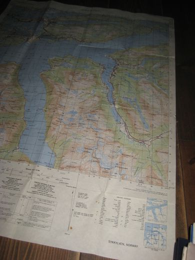 TOPOGRAFISK KART OVER SYKKYLVEN 1973