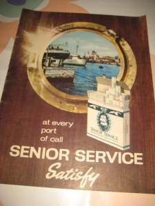 Reklameark fra 1962, ca 22*35 cm stort. SENIOR SERVICE. 