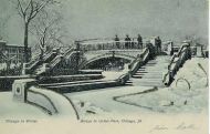 Chicago in winter Bridge in Union Park