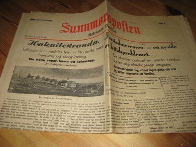 1938 Lørdagsnummer Sunnmørsposten
