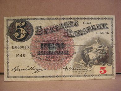 1943 5 KRONOR bretter