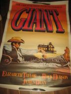 Original filmplakat GIANT, med Elisabeth Taylor, Rock Hudson og James Dean, ca 66*97 cm stor, pen i glass og ramme, 60 tallet.