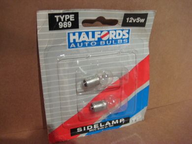 HALFORDS AUTO BULBS type 989 12v 5w