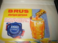 Strøken etikett fra Emdals Mineralvannfabrikk Stranda: BRUS MED ETTERLIGNA PÆRESMAK 60- 70 tallet