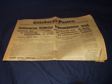 1939 nr 249 Gøteborg- Posten
