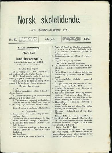 1896,nr 027,                        Norsk Skoletidende.