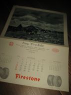 Kalender for AUGUST 1960 Reklame for Firestone Aug Yter Eide Stryn