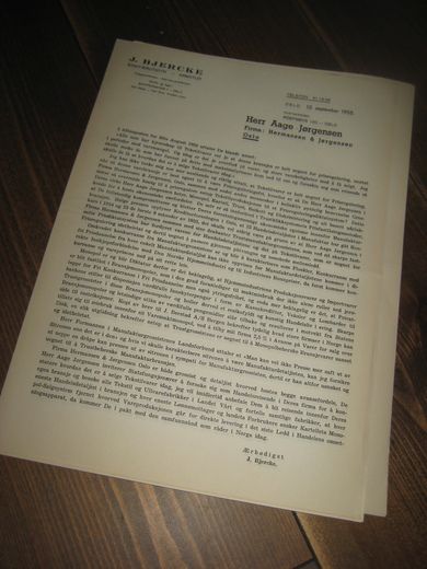 Diverse brev fra J. BJERCKE, 1955.