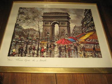 Meget pent, innramma bilde, ca 47*38 cm stort, Paris, bilde nr 5