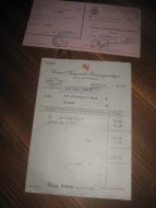 Faktura fra Conrad Langaards Kommisjonslager Bergen 1 JUNI 1955 Samt postgiro kvittering med stempel BLAKSÆTER 3 6 55 for innbetalt beløp Selges samla