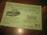Pen loddseddel ftra NORSK LUTHERSK MISJONSSAMBAND 1958 dette er lodd nr 30256