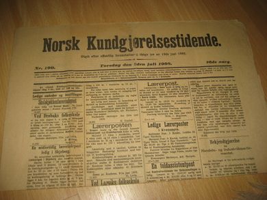 1908 nr 190 Norsk Kundgjørelsestidende