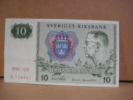 1981 CE 10 KRONOR E 129387 strøken seddel