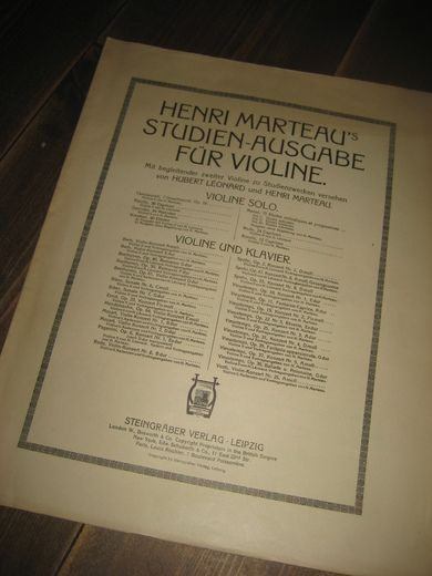 HENRI MARTEAU: KONZERT NR 4 in D MOLL. Op. 31. Solovioline. 1913.