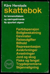 Herstad, Kåre: Skattebok for lønnsmotakere og næringsdrivende. 1974.