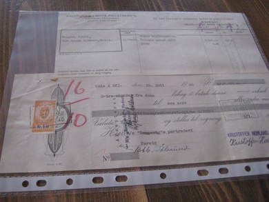 Brev fra AALESUND OG MØRE PRIVATBANK med veksel til Bangavåg Rederi, Hareid, og påklistra stempelmerke. 1950 Dette er nr 26