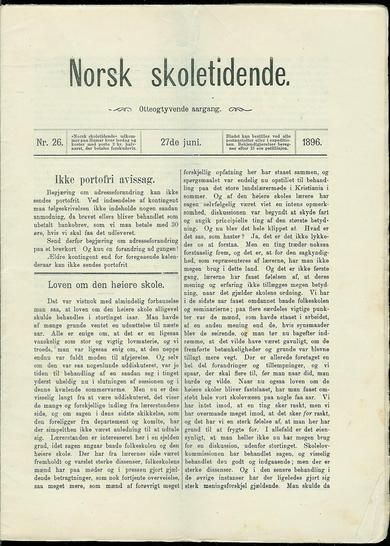 1896,nr 026,                        Norsk Skoletidende.