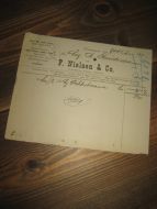Factura fra F. NIELSEN & Co, Drammen, 29de mai 1899.