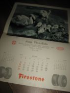 Kalender for JUNI 1960 Reklame for Firestone Aug Yter Eide Stryn