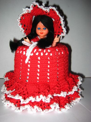 Toalettrull halder med dokke