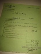 Norges Brandkasse, Bergen, kontingent for brandforsikrings premie for 1. halvår 1945.