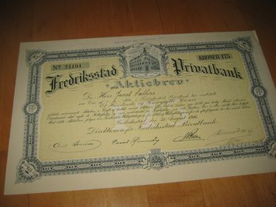 Fredrikstad Privatbank, nr 24191, 1916.