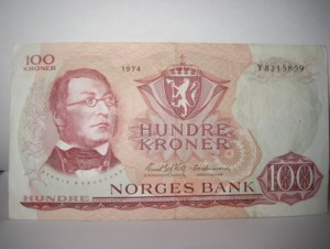 1974, 100 kroner, Nr Y8215859.
