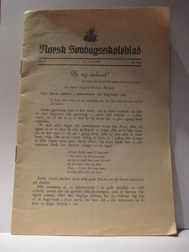 1961 nr 009 Norsk Søndagsskoleblad