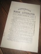 KVARTSKATALOG OVER NORSK LITTERATUR 1902.