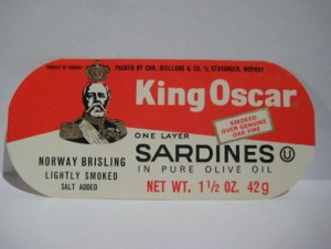 King Oscar SARDINES, fra Chr. Bjelland & Co, Stavanger.