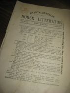 KVARTALSKATALOG OVER NORSK LITTERATUR APRIL - JUNI 1902.