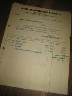Factura fra AUG M KNUDSEN & SØN Drammen 14 august 1936