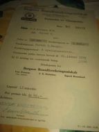 Fornyelse av Glasspolise, fra Bergens Brandforsikringsselskab, 1943.