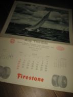 Kalender for JULI 1960 Reklame for Firestone Aug Yter Eide Stryn