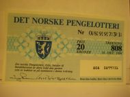 1984 trekning 808 DET NORSKE PENGELOTTERI Nr 0899731