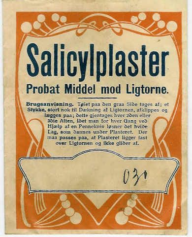 Salicylplaster fra tidleg 1900