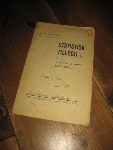 SØMME STATISTISK TILLEGG TIL SCHIBSTED OG SØMME GEOGRAFI 1942